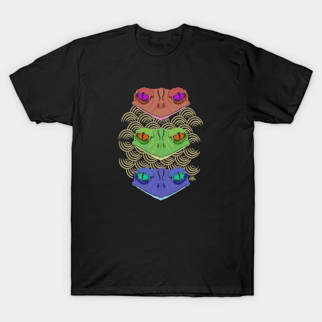 Psychedelic Frogs T-Shirt by Roningasadesign